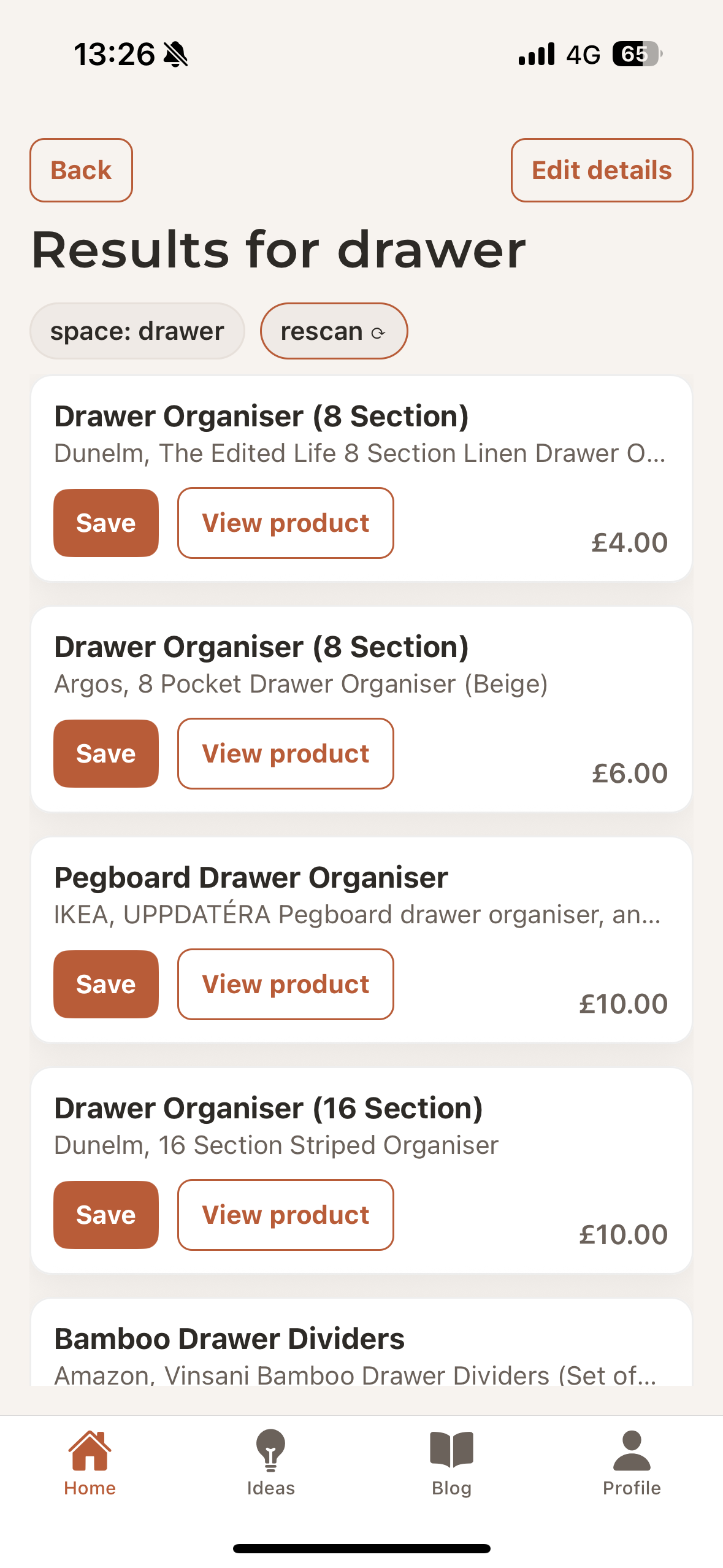 Results with suggestions